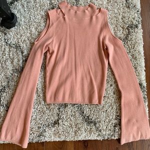 Express Pink Cold Shoulder Sweater